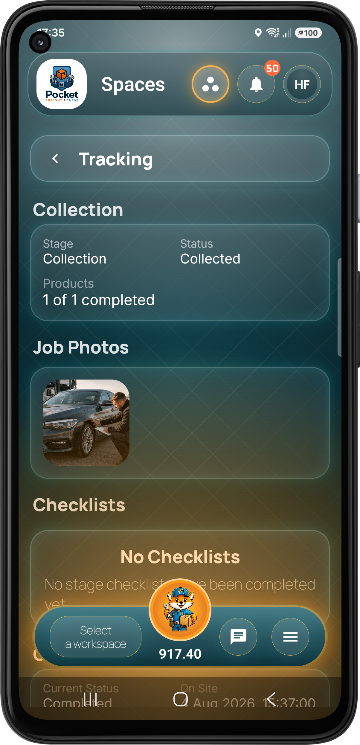 Tracked job photos