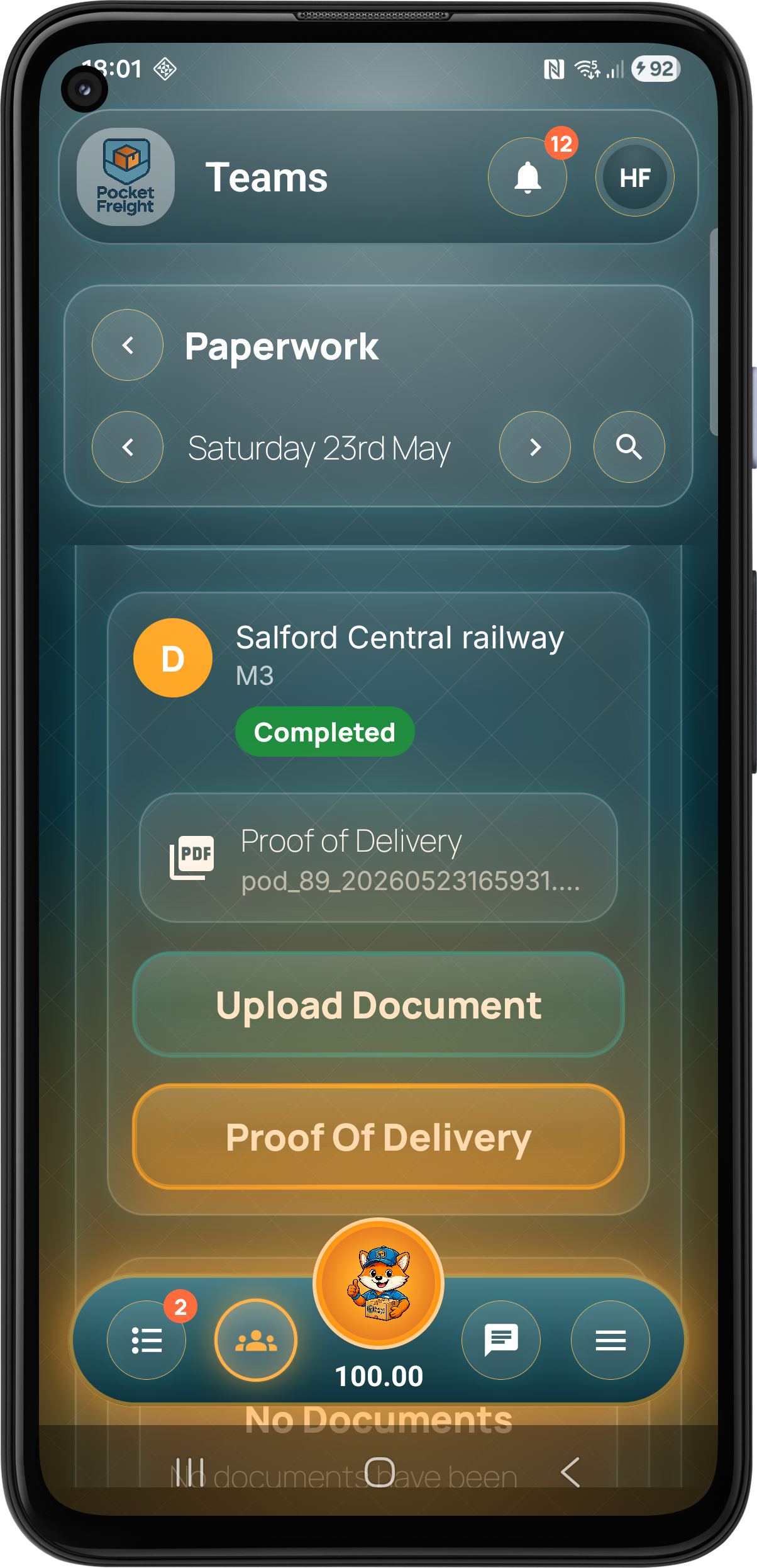 Pocket Freight proof of delivery