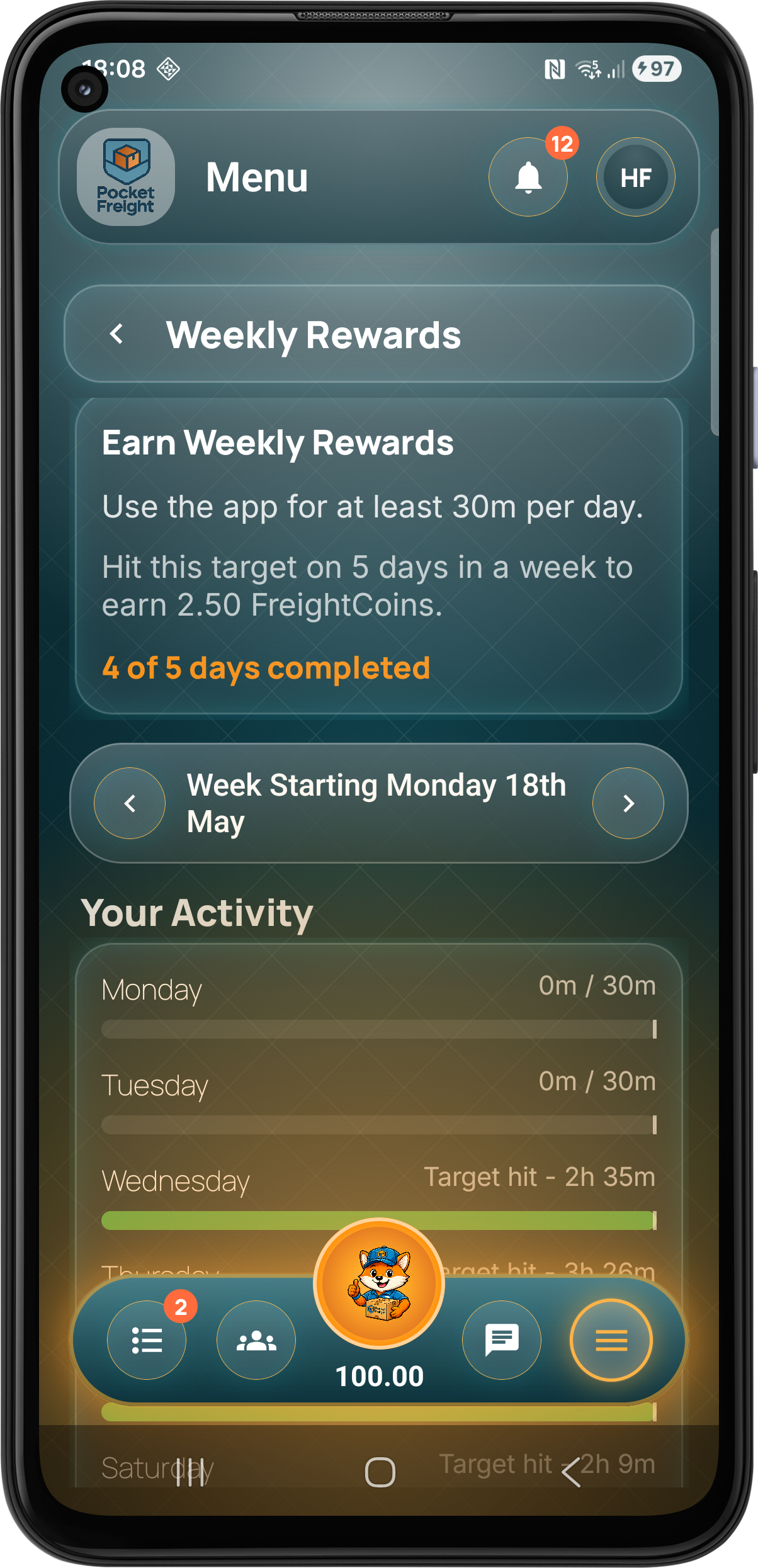 Pocket Freight weekly rewards